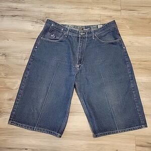 Enyce Jean Shorts Mens 40 Blue Denim‎ Baggy Y2K Hip Hop Skater Logo